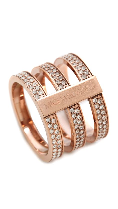 michael kors rose gold triple ring|Michael Kors wedding ring.